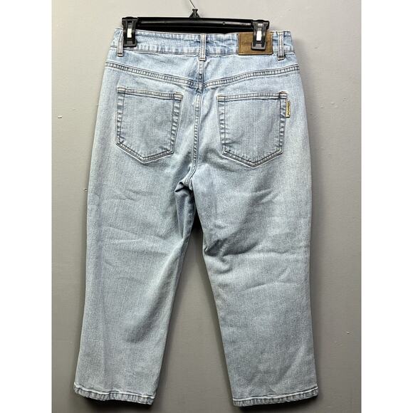 Coldwater Creek Cropped Jeans Women's Petite 8P Blue Denim Mid Rise Light Wash - Picture 2 of 7
